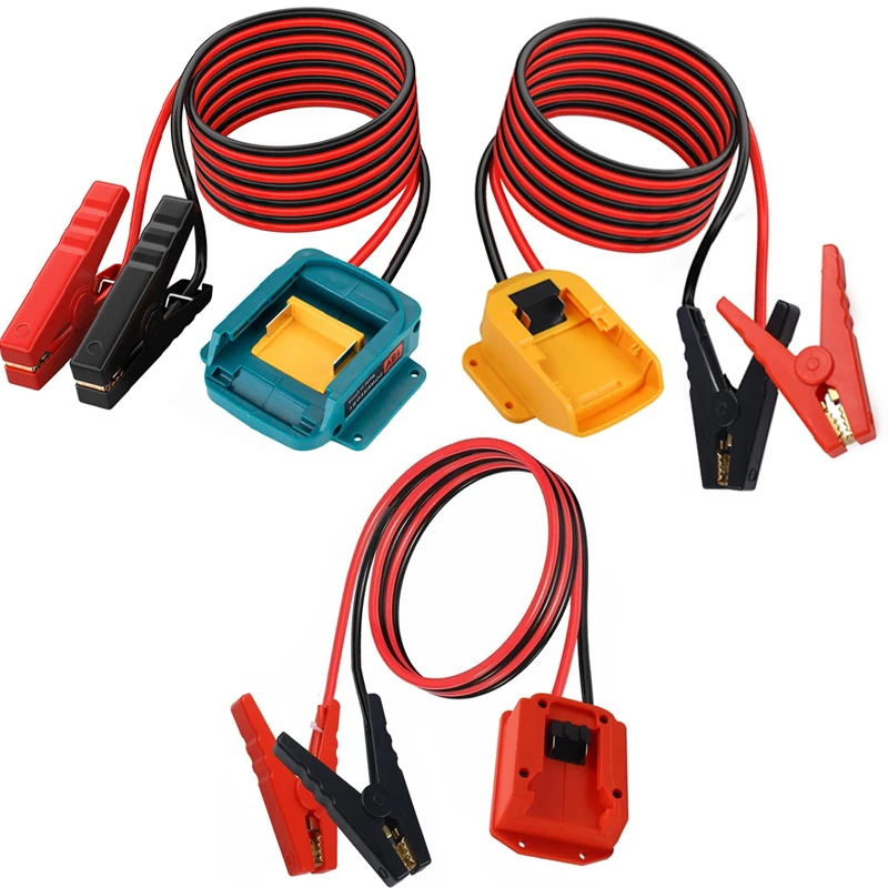 For Makita/Dewalt/Milwaukee 18V Battery Jump Starter Cables with Adapter Portable Battery Jumper Kit Car Jumper Booster Cable