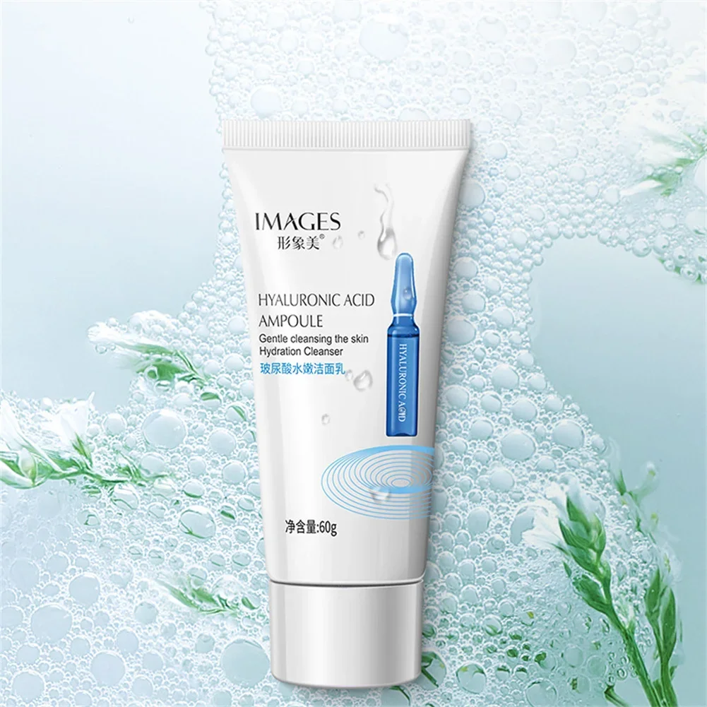 

Hyaluronic Acid Facial Cleanser Gold Fullerene Rich Foaming Face Cleanser Moisturizing Face Skin Care Oil-Control Face Washing