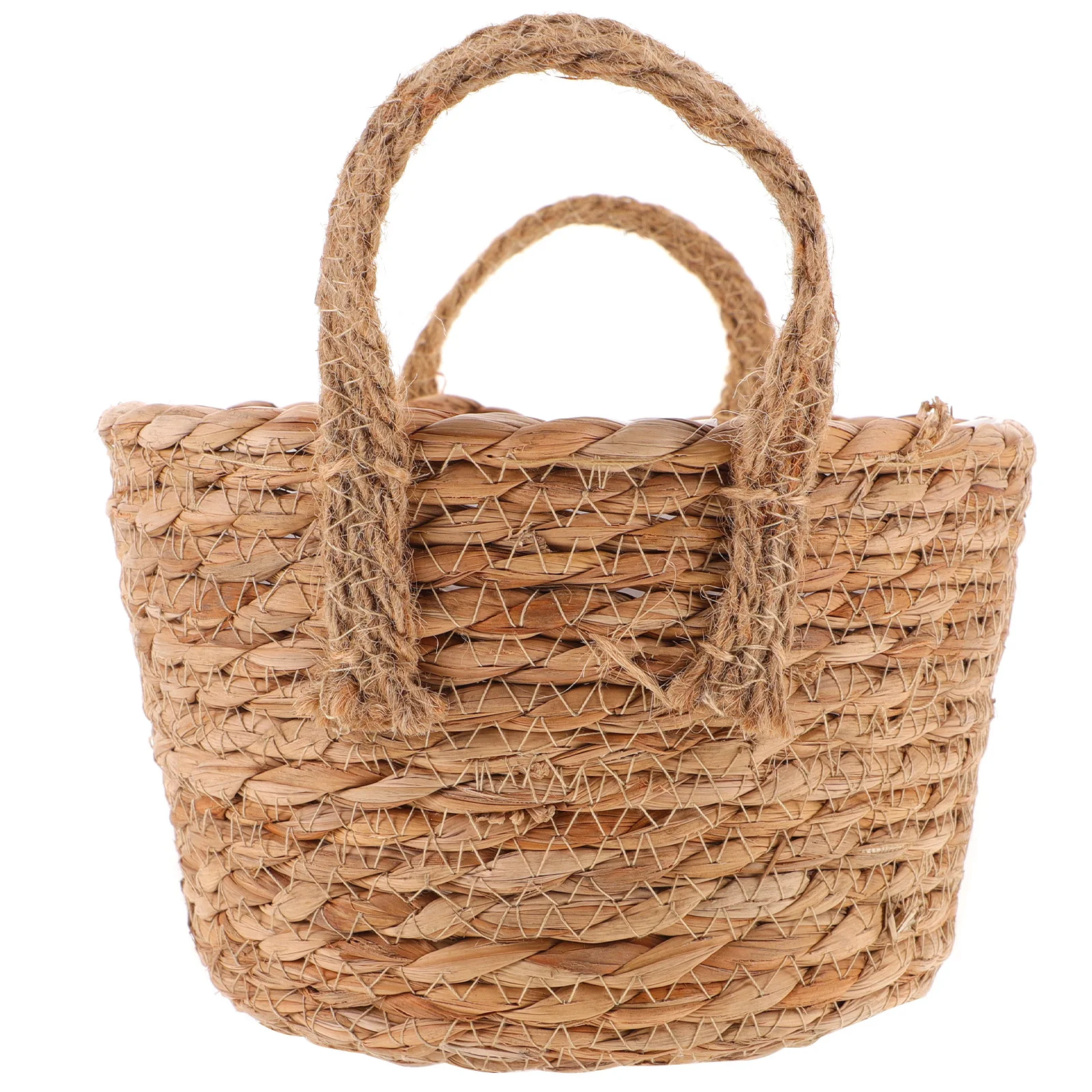 

Woven Flower Basket Handcrafted Small Plant Pot with Handles Suitable for Garden Indoor Decoration Woven Flower Basket