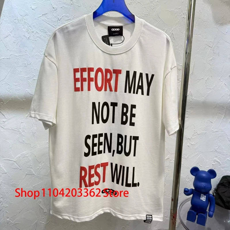 

Men Women High Street Letter Logo Print Goodbrand Short-sleeved T-shirt Loose Oversized Roundneck Tops Tees