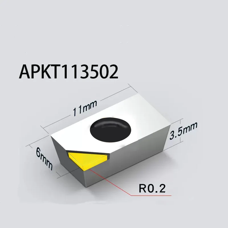 

MCD APKT113502 Insert Single Crystal Turning Tool High Hardness Diamond Cutter for Copper Aluminum to Achieve Mirror Effect