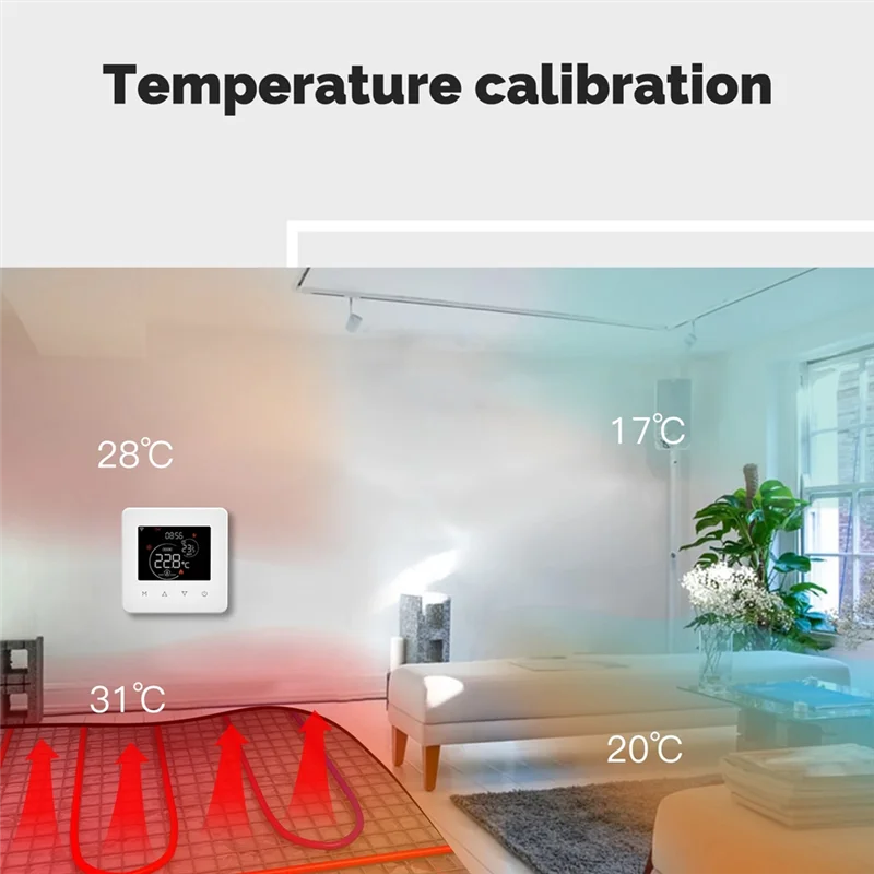 ABJO-Tuya Wifi Termostato Regolatore di Temperatura Ambiente Riscaldamento Acqua/Elettrico a Pavimento Caldaia a Gas Controllo App per Alexa