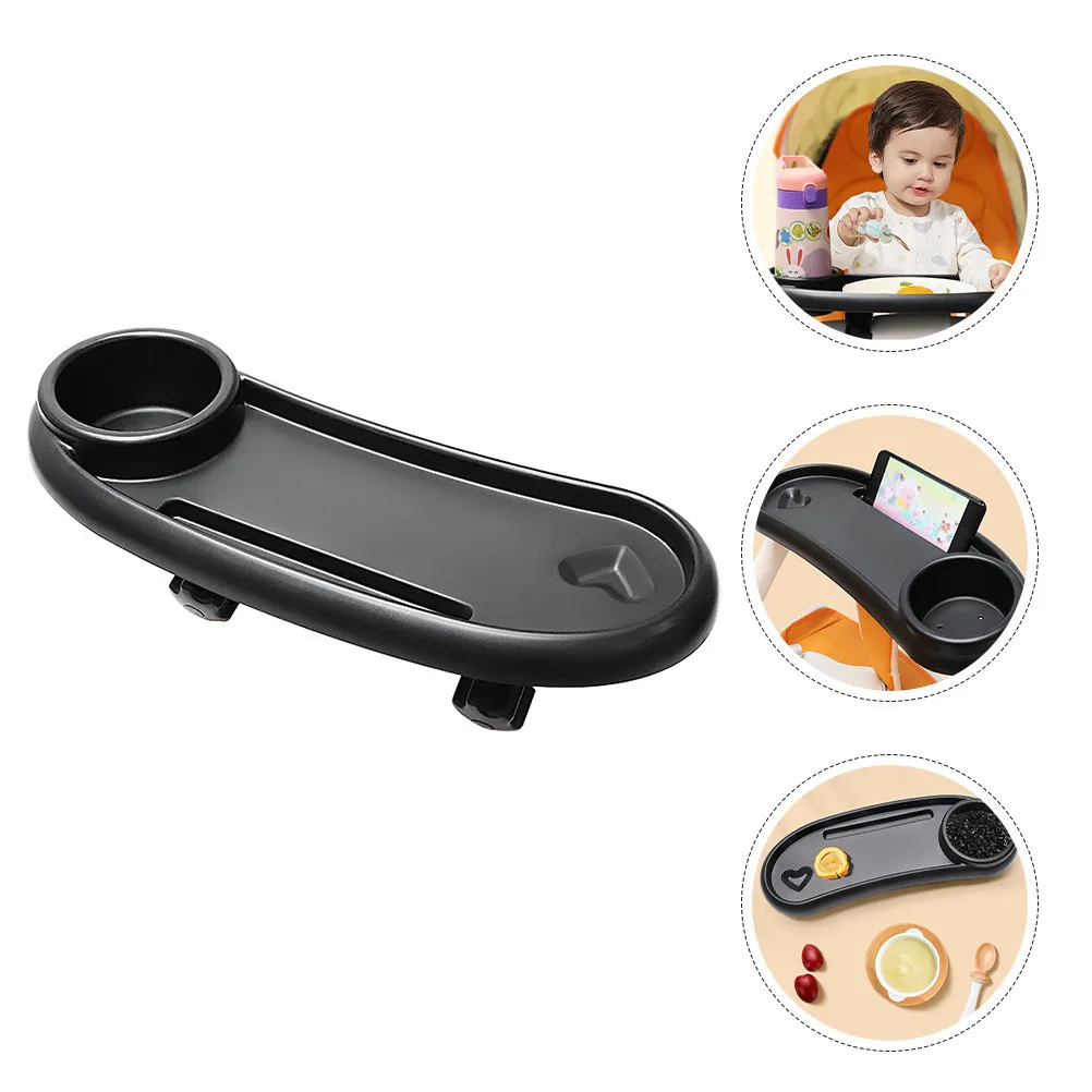 Universal Stroller Snack Tray Plastic Tray Removable with Cup Holder Easy Install Stable Secure for Baby Pram Pushchair
