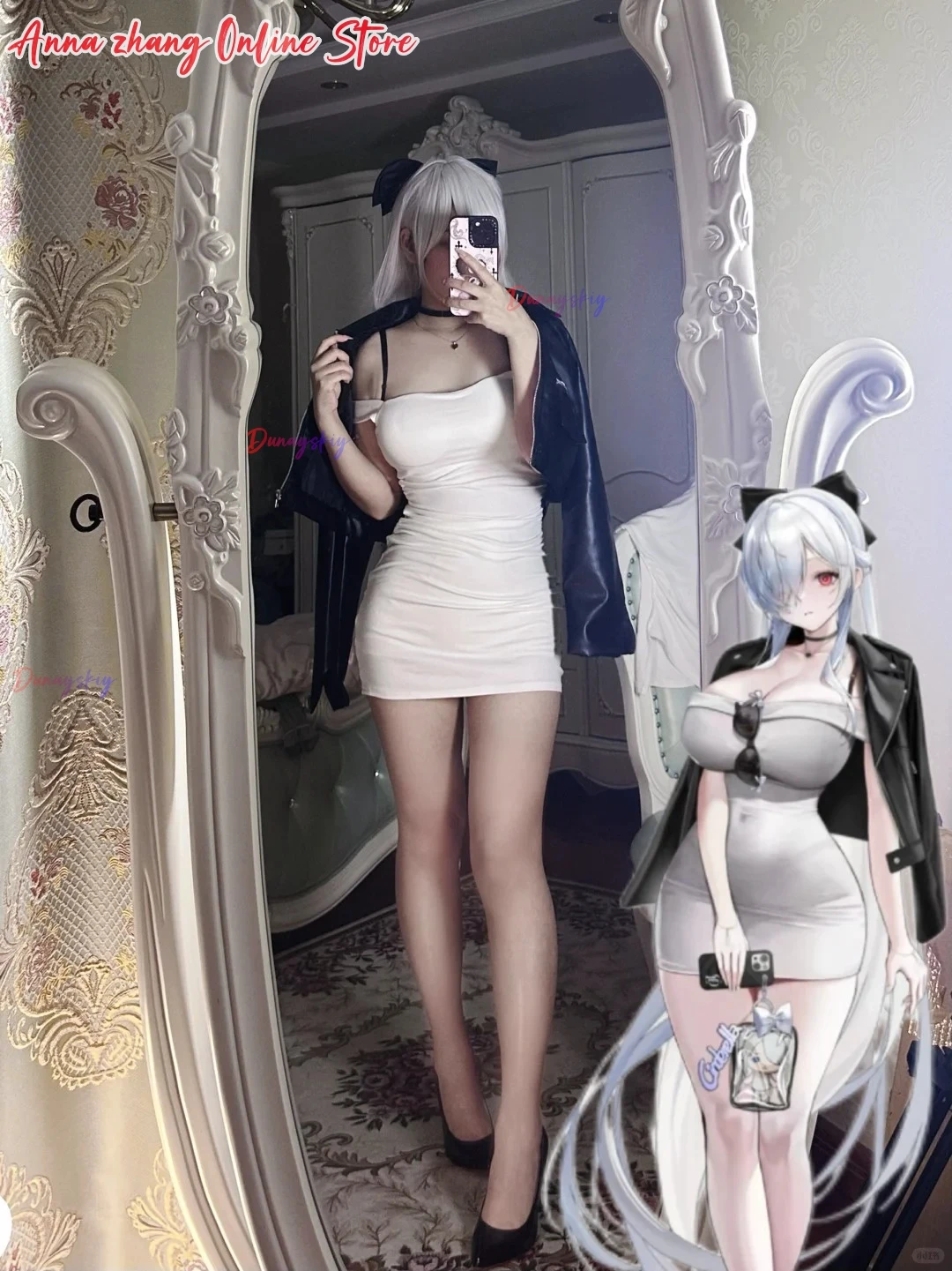 

Goddess of Victory Nikke Cinderella Cosplay 코스프레 의상 Bandeau Hip Skirt Cropped jacket Set Cinderella Role-play Women Sexy Dress