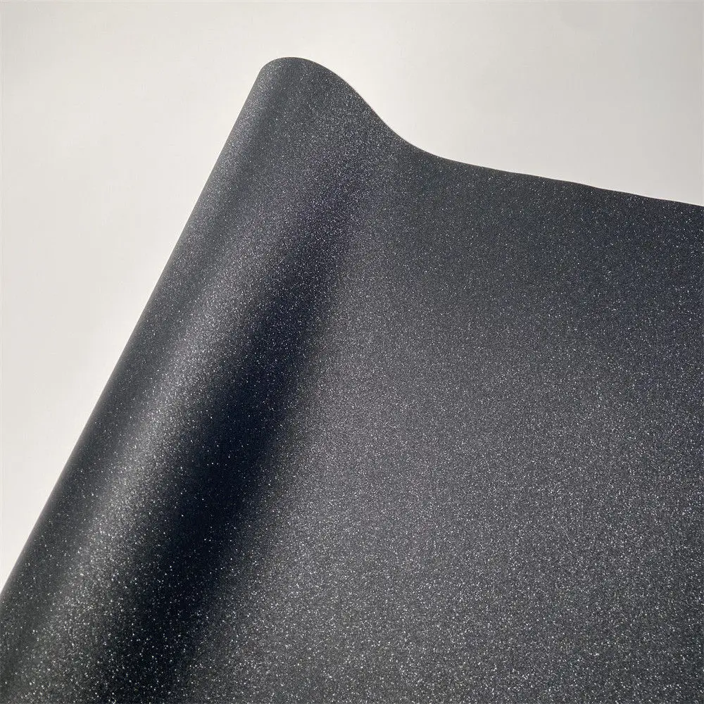 Frosted Sparkle Vinyl Wrap Film Black Glitter Diamond Vinyl Wrap Sticker for Car Body Motorcycle Bicycle
