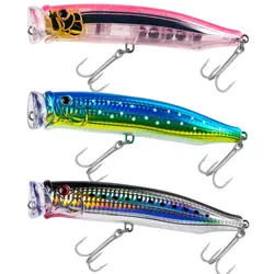 THKFISH 1pcs Popper Fishing Lures 15cm 65g Saltwater Artificial Hard Bait with Treble Hooks Topwater Fishing Baits Minnow