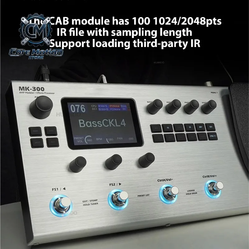 M-VAVE Guitar Effects Processor 120 AMP Models Drum Machine Loop MIDI Interface Re-Amp Portable Guitar Multi-Effects Processor