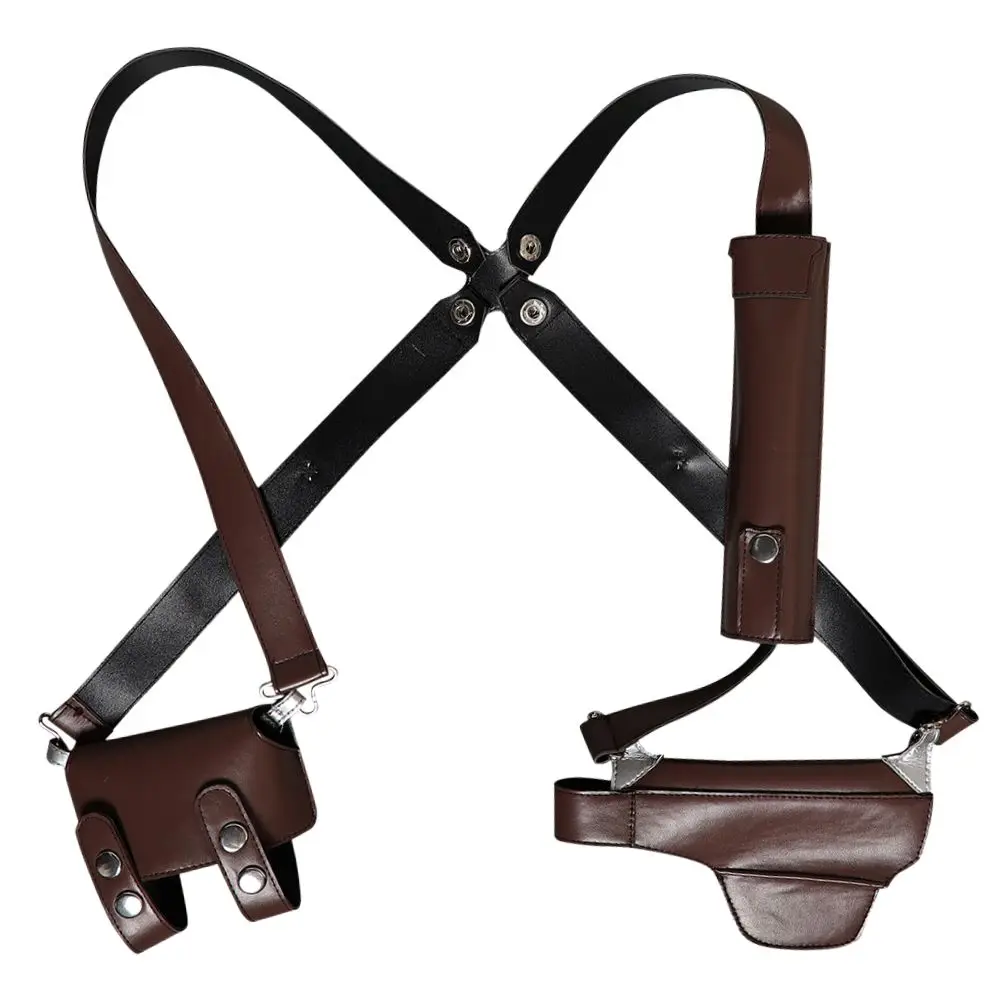 Leon Cosplay Kennedy riemriemen tassen voor mannen vermomming lederen harnas rollenspel rekwisieten Halloween carnaval kostuumaccessoires