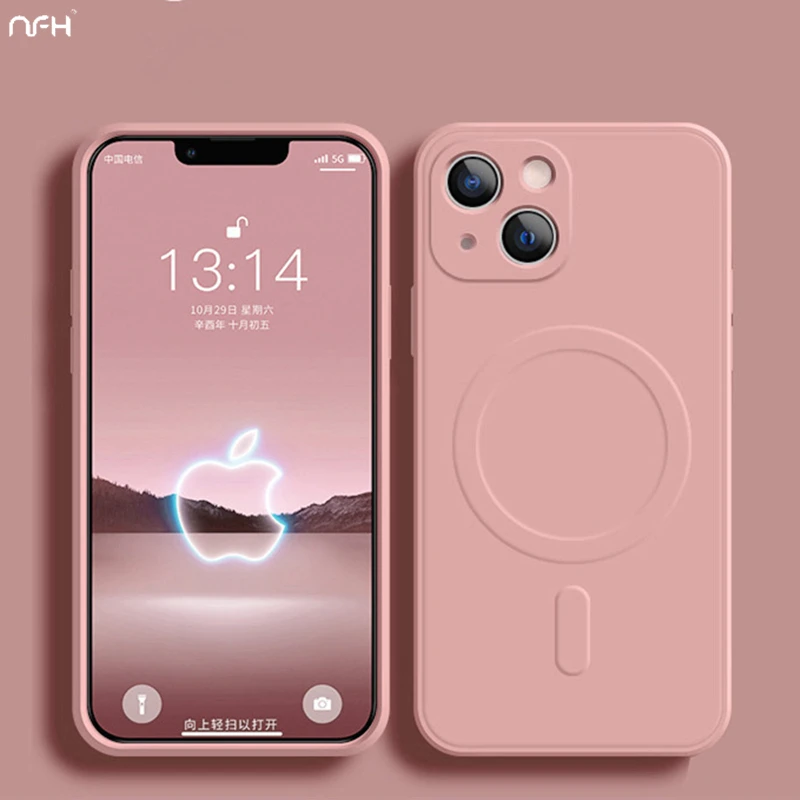 For iPhone 15 Pro Max Luxury Magsafe Magnetic Liquid Silicone Phone Case For iPhone 11 12 13 14 15 1