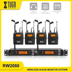 XTUGA RW2080 Professional Wireless In Ear Monitoring System Dual Channnels Transmitter For Stage Performances And Small Concerts