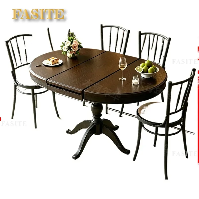 For French Retro Solid Wood Dining Table and Chair Set Western Restaurant Cafe Antique Style Commercial Catering Furniture