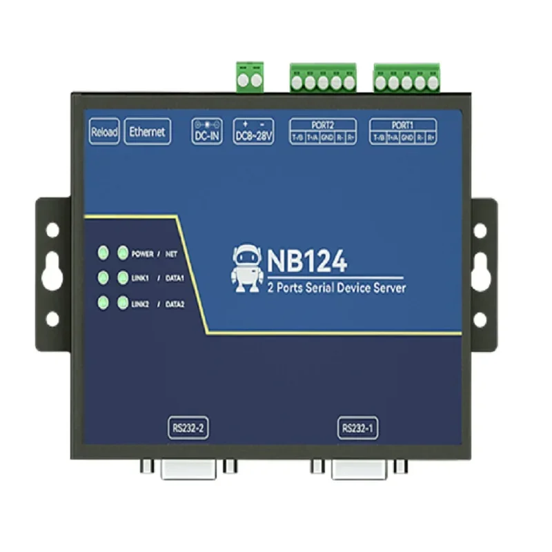 2 Channel RS485 RS232 RS422 to Ethnernet Serial Server ZJ NB124 TCP UDP MQTT HTTP Modbus Gateway TCP- RTU Watchdog