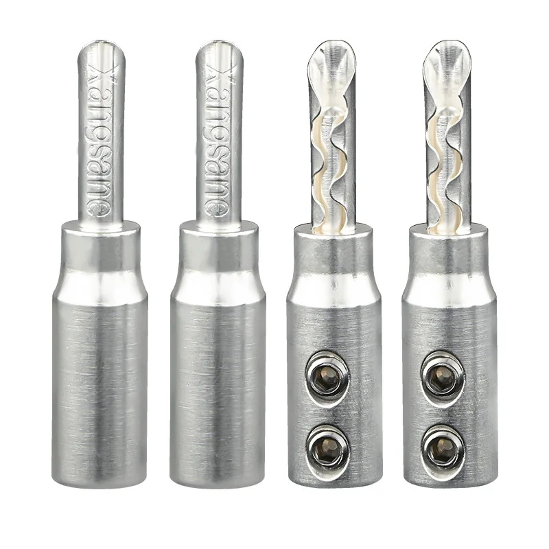 Xangsane silver-plated solder-free banana plug, speaker cable, wiring plug, speaker cable, tooth plug.