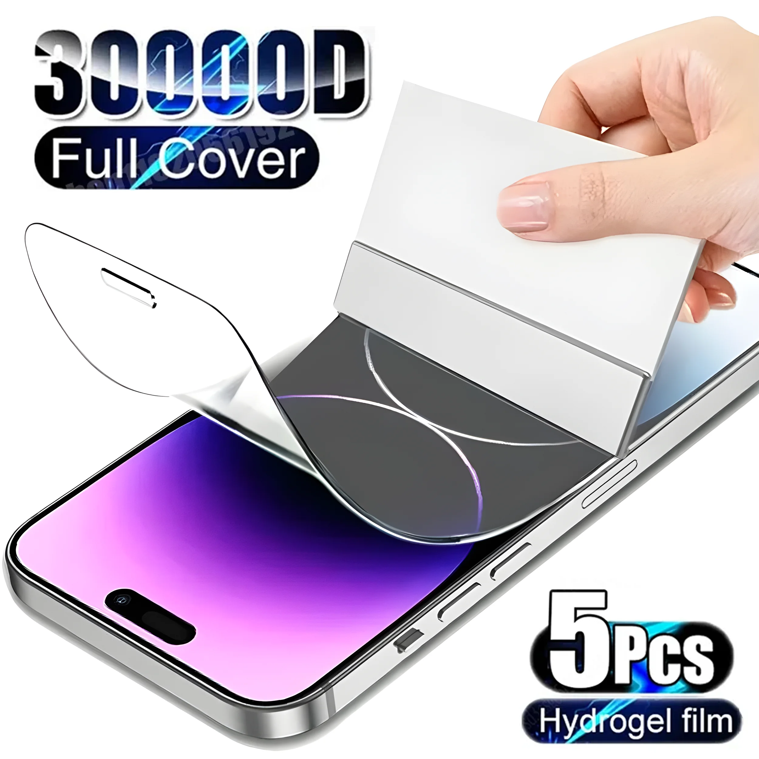 

5Pcs，Hydrogel Film For iPhone 15 16 13 14 11 12 Pro Max Xr Xs Max Screen Protector For iPhone 12 Mini 7 8 Plus Phone Accessories
