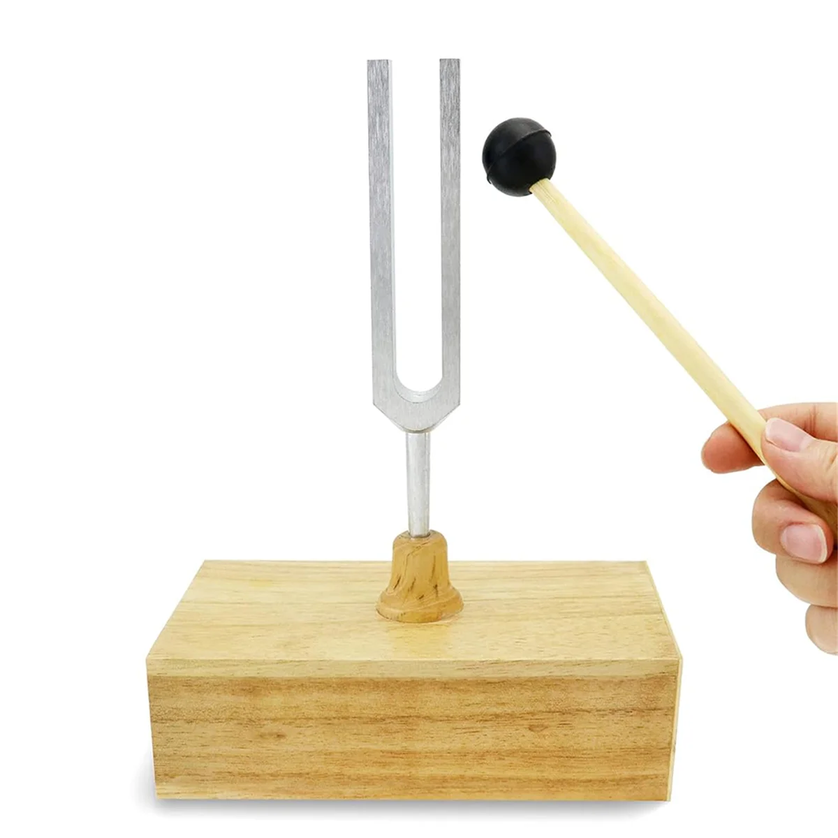 Horquilla de afinación con caja de resonancia, accesorio para terapia de sonido, Yoga, meditación y relajación, 440HZ, paquete de 2