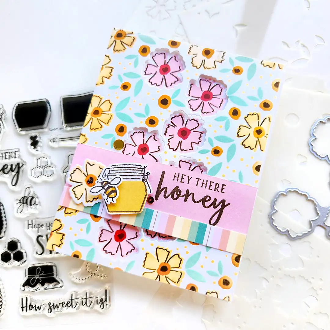 Oh Bee Hive Honey Honeycomb Dies Floral Bear Hugs Sweet Word Die Stamps DIY Scrapbooking Stencil Cut Handmade Embossing 2025 New - Image 2