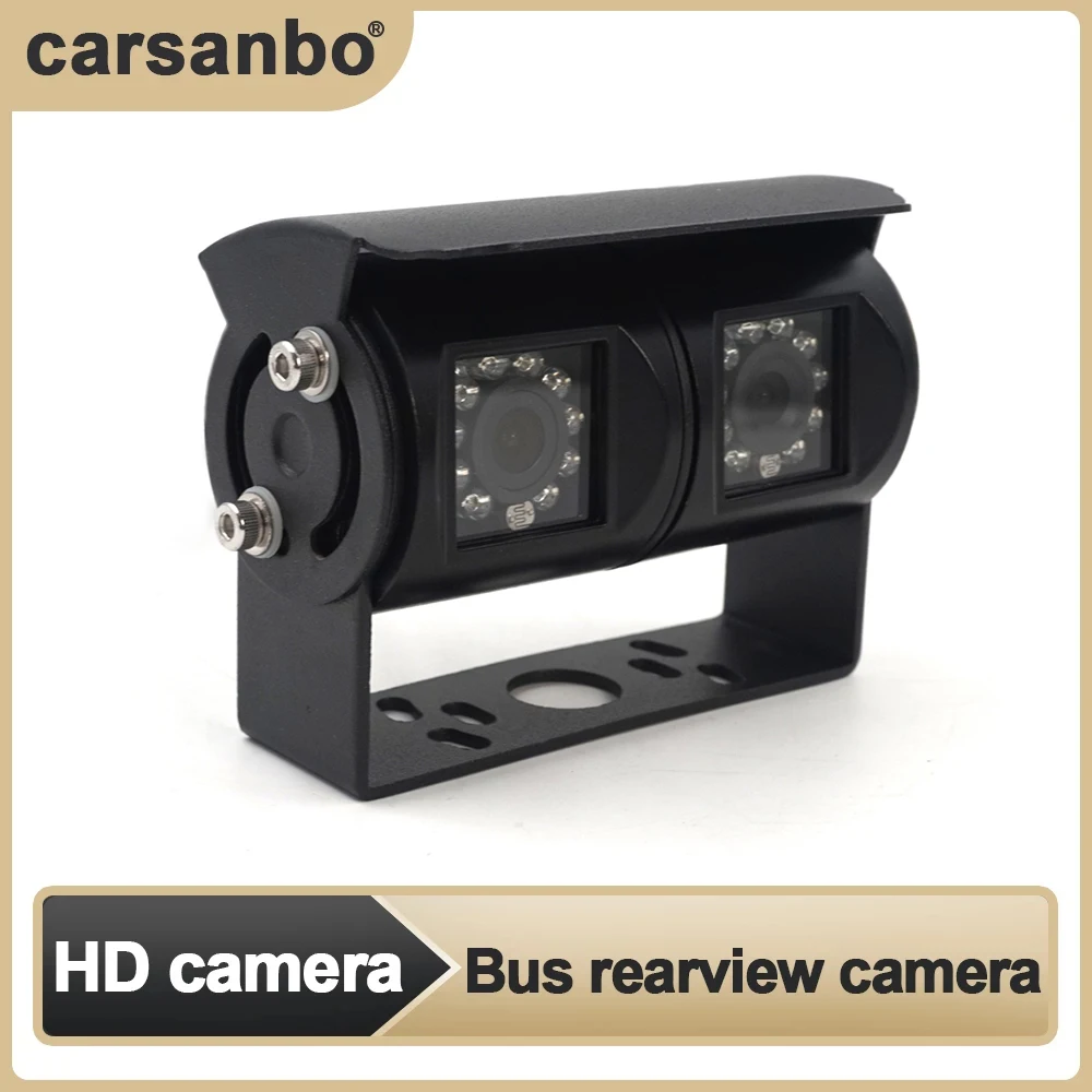 

Dual Lens Reversing Camera 4PIN Parking Reversing Camera Adjustable Angle Lens Rear View CCD Camera Suitable for Buses / Trucks