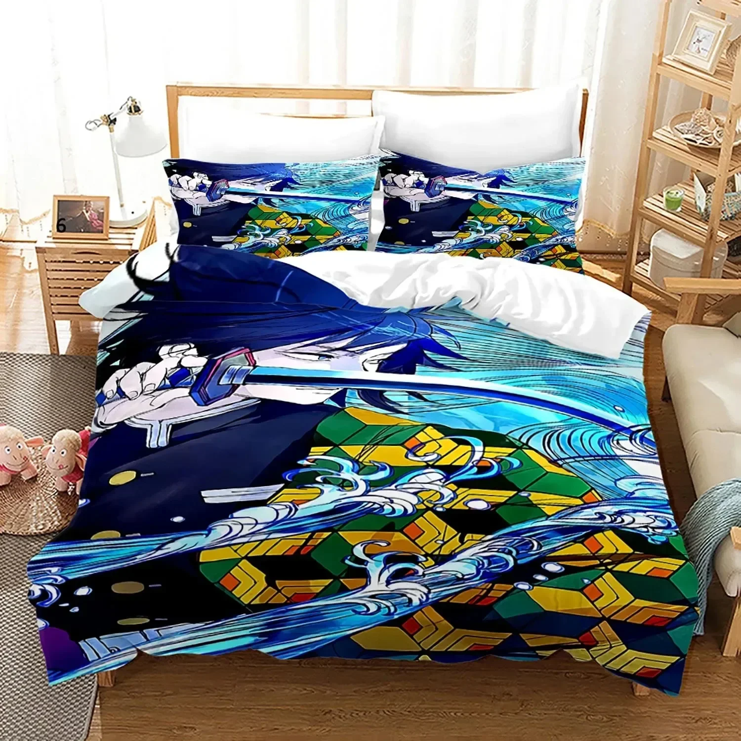 

3D Print Demon Slayer Anime Comfortable Duvet Quilt Cover Pillowcase Bedding Set Children Bedroom Decoration Home Textile