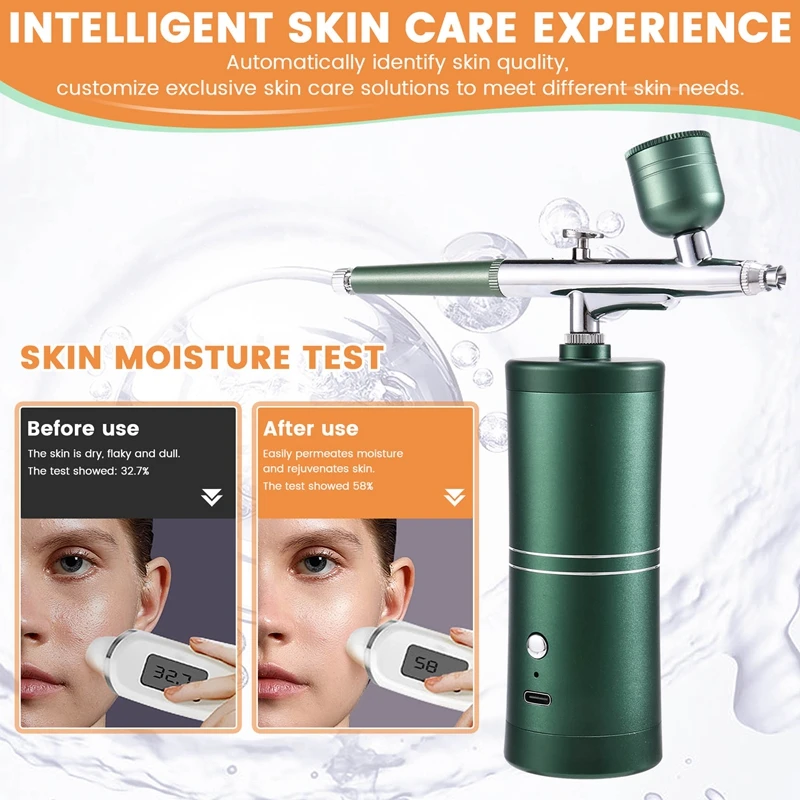 Airbrush เล็บคอมเพรสเซอร์แบบพกพาสําหรับเล็บจิตรกรรมหัตถกรรมเค้กตกแต่ง NANO Steam Gun สเปรย์คอมเพรสเซอร์