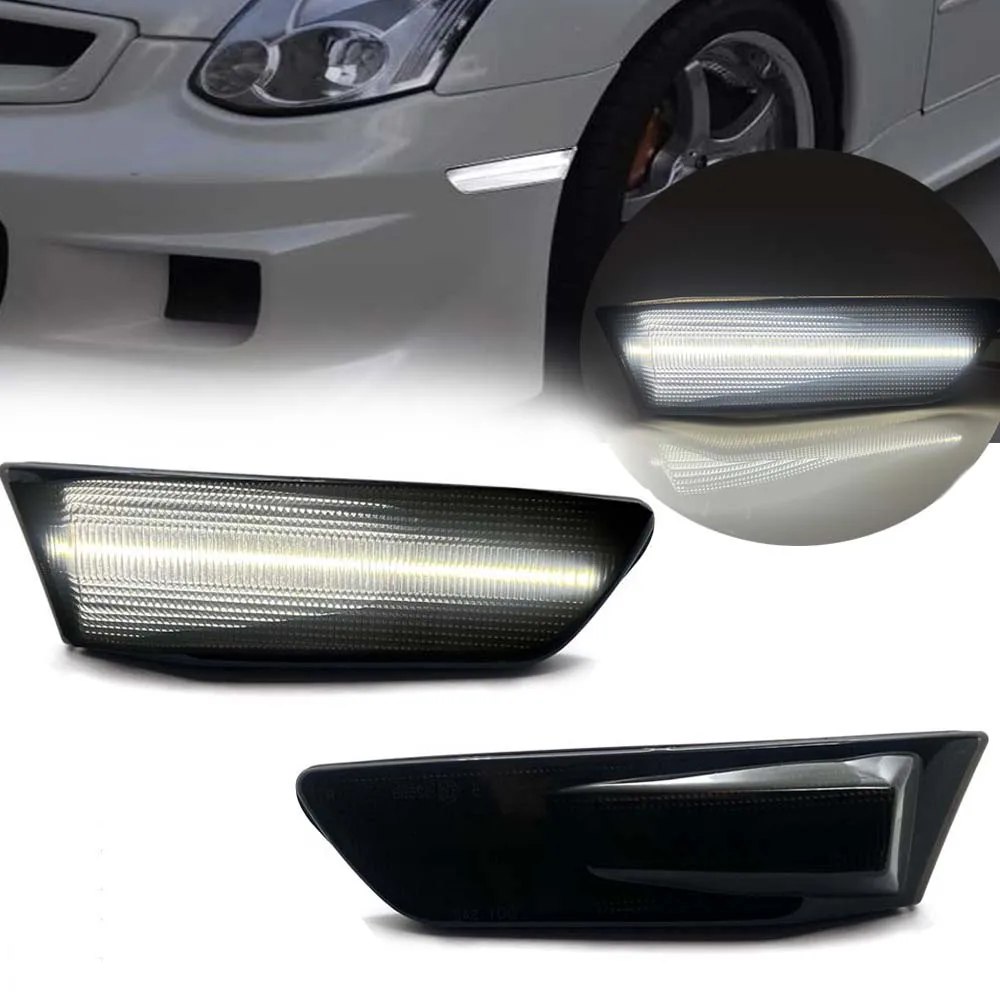 

Full LED White Side Marker Lights For Infiniti G35 Coupe Skyline V35 03-07 Smoke Front Turn Signal Sidemarker Lamp OEM Replaceme