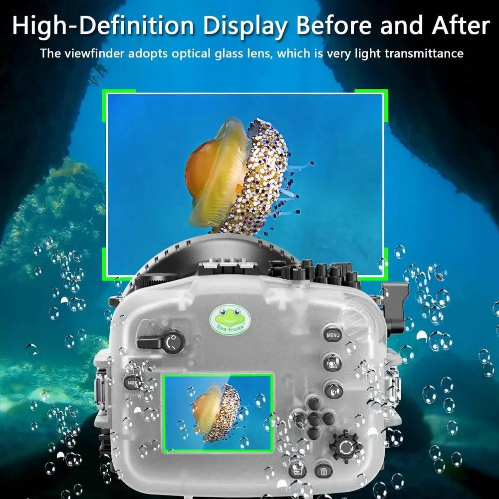 Seafrogs 40M/130FT Underwater Housing Waterproof Case Scuba Diving Housing for Sony FX3 with 16-35mm F2.8,24-105mm F4 G