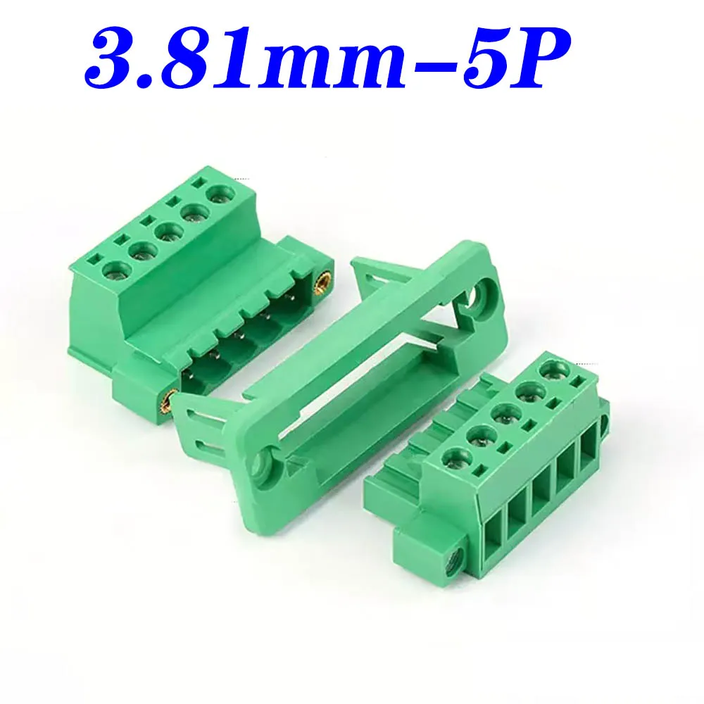 10 sets door de muur paneel Vaste 15EDGWC-3,81 mm lasvrije dockingkabel Groene terminal met 15EDGWC flensinzettype