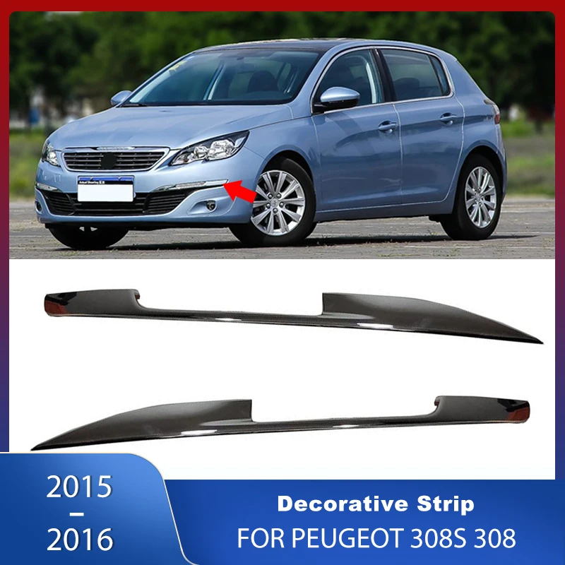 

Car Front Bumper Fog Light Cover Chrome Strip Molding Fog Lamp Decorative Trim For Peugeot 308S 308 2015-2016