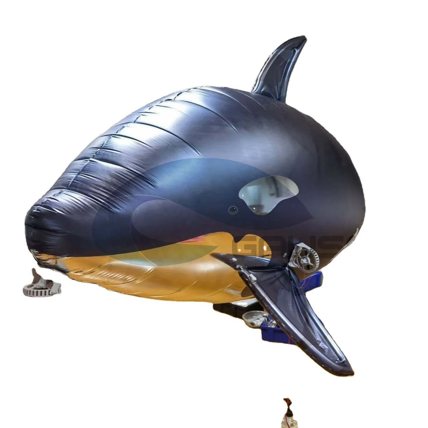 Remote Control Killer Whale Inflatable Flying Whale Balloon Biomimetic Marine Creature Dron Show for Mall Show Events