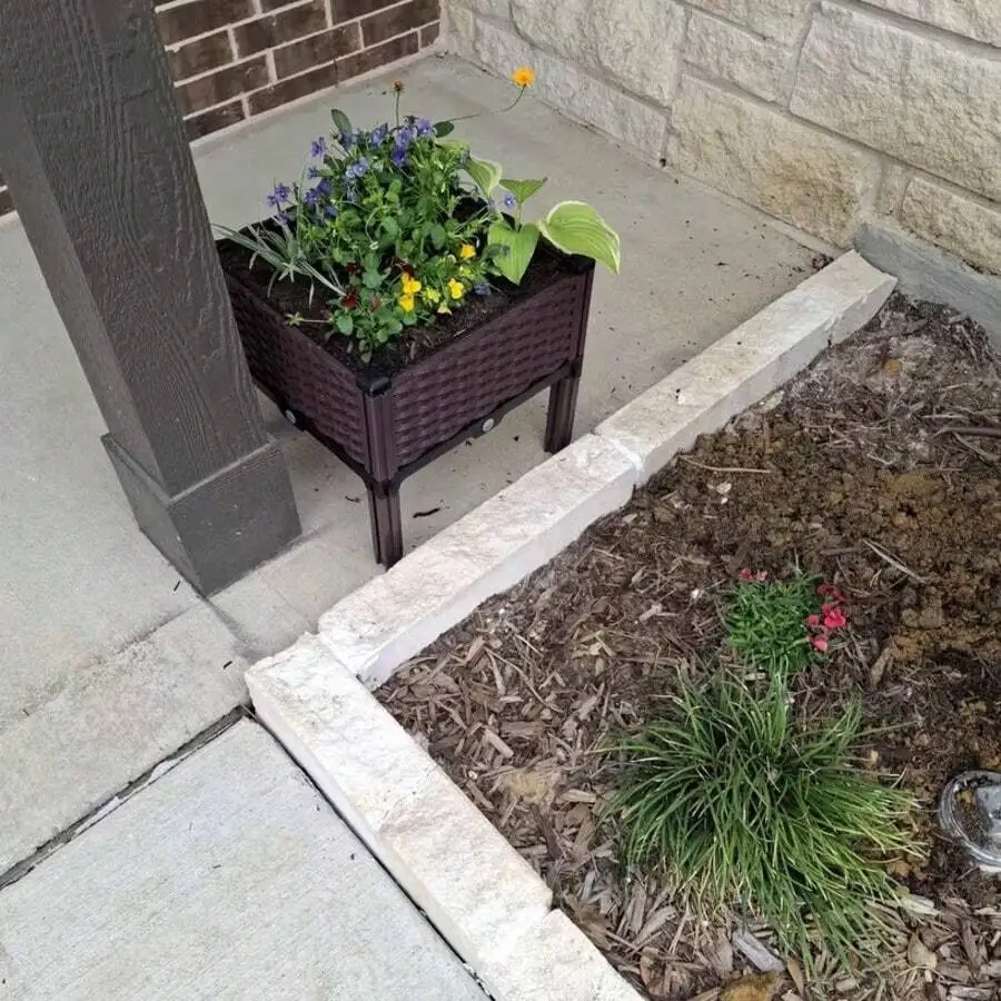 Garden Planting Box With Drainage System And Drainage Holes, Traditional Black Woven Plastic Container, Suitable For Balconies,