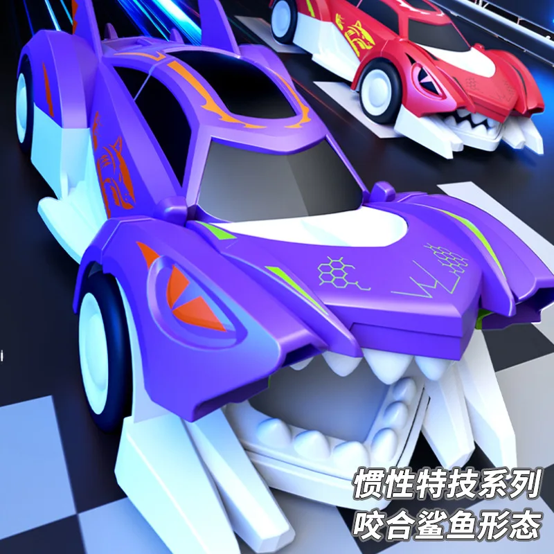 New Toy Car Creative Simulation Shark Car Inertia Driving Car Toy Mechanical Stunt Chariot Children's Interactive Toys Boys Gift