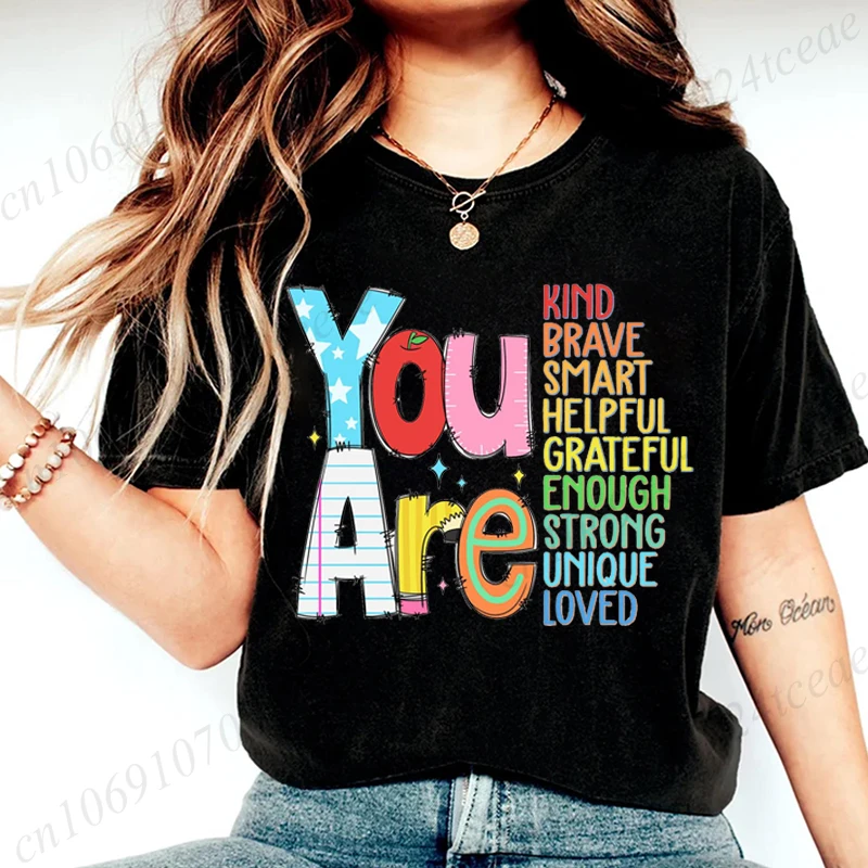 You Are Kinds Shirts for Women Back To School Tees Fashion Casual Teacher Appreciation Tee Trend T-shirts Retro Women's T-shirts