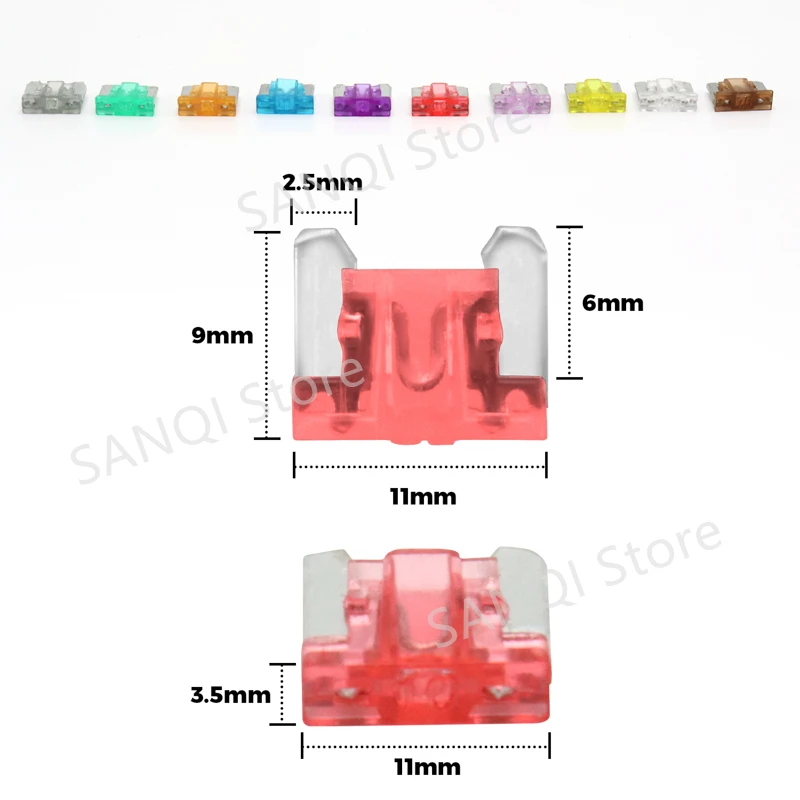 100/50 Pcs Micro/Small/Medium Car Fuses Automotive Blade Type Fuse Assortment in Box 2A/3A/5/A/7.5A/10A/15A/20A/25A/30A/35A