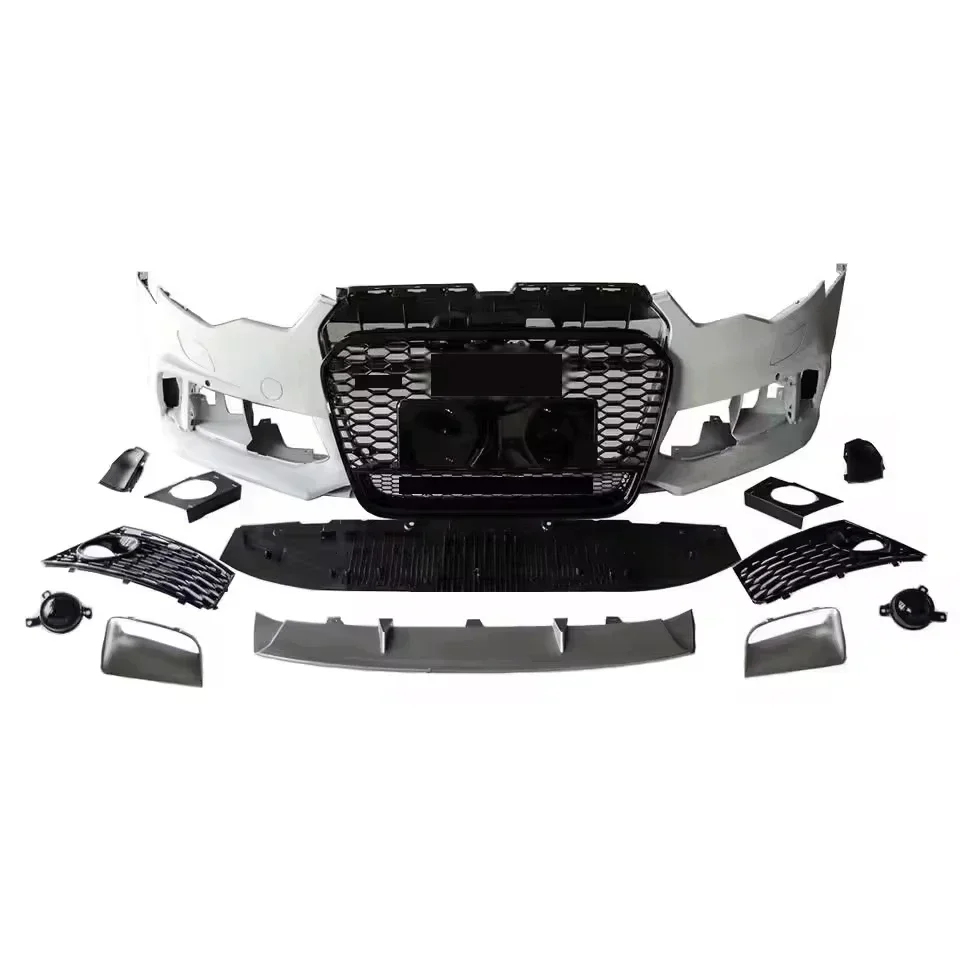 High quality PP material Front bumper with grill Auto modified body kit for Audi A6 C7 2012 2013 2014 2015