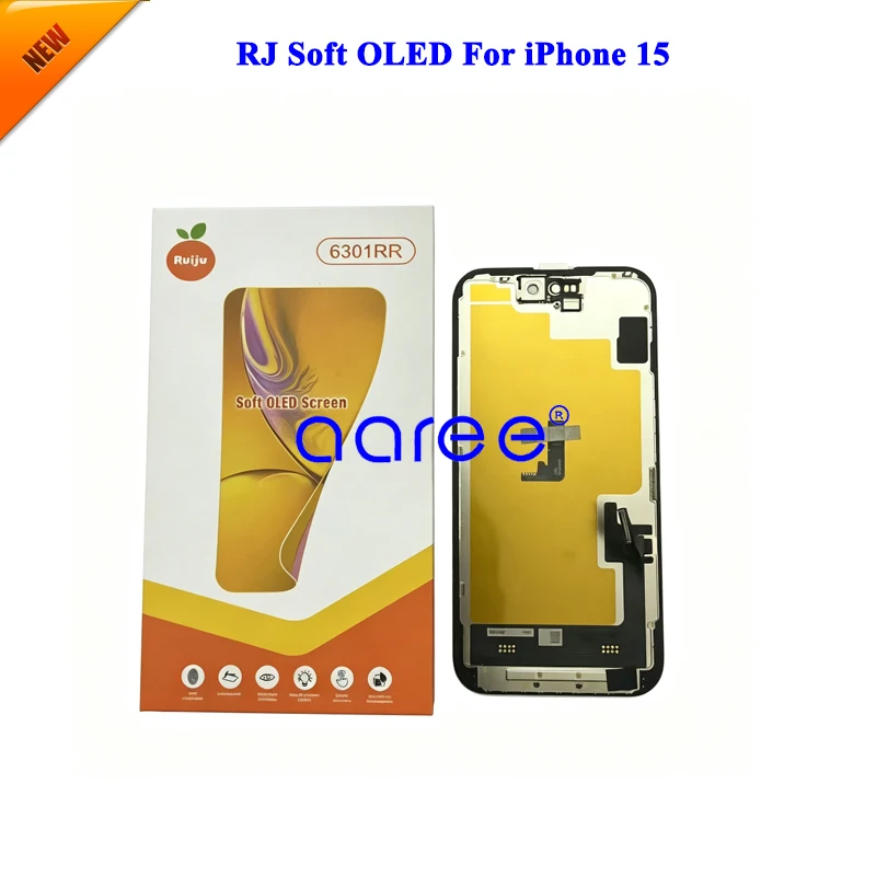 RJ Brand 120Hz Soft OLED Display Screen For iPhone 15 Soft OLED Display LCD Screen Touch Digitizer Assembly