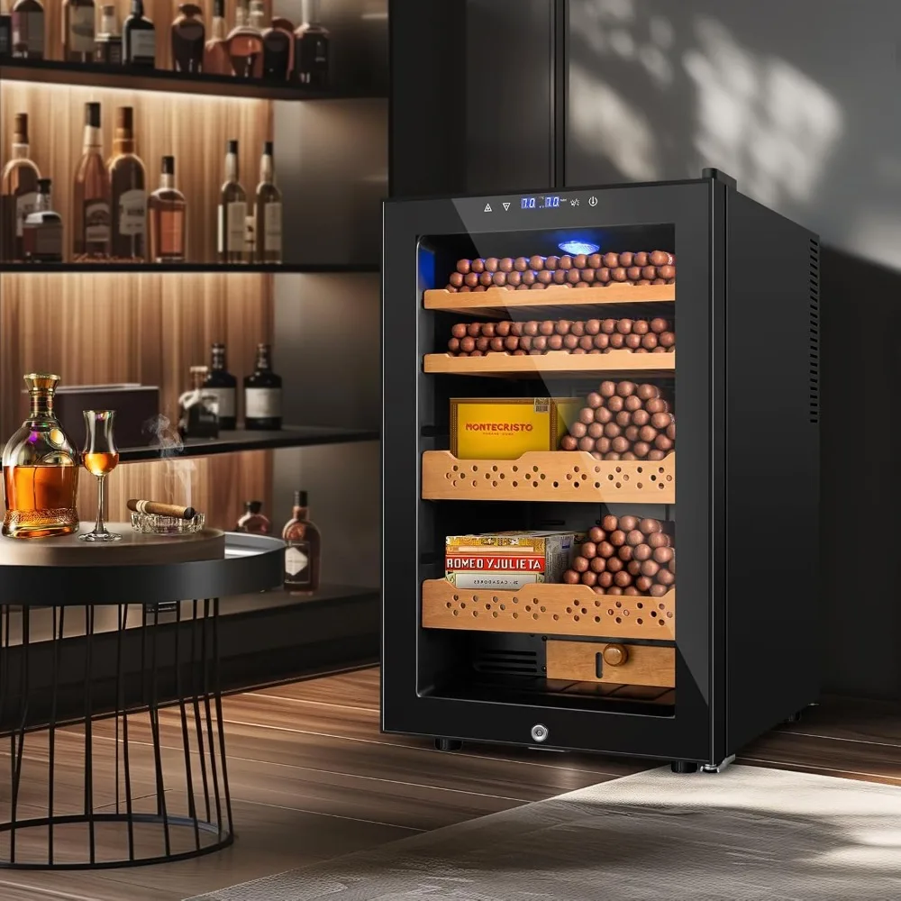 

Electric Humidor, 70L 400 Counts Large Capacity,Thermostatic Cooling Humidor Cabinet with Smart Humidity & Temp Control