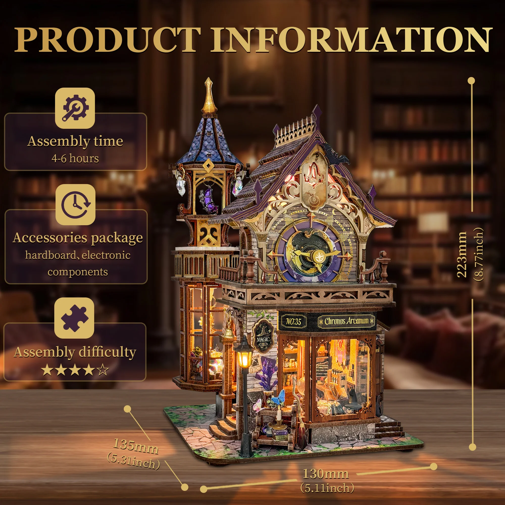 DIY Holz Miniatur Modell Kit Time Magic Club 3D Puzzle Puppenhäuser mit Möbel Puppenhaus für Freunde Geburtstagsgeschenke