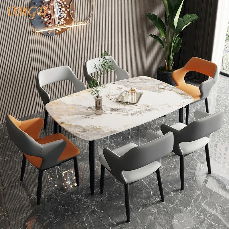 Light Luxury Backrest Simple Dining Table And Chairs High-grade Tea Table  Negotiation Chairs Light Luxury
