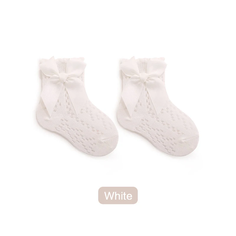 Toddler Girls Ankle Socks Summer Mesh Breathable Bow Princess Socks for Party Wedding Travel