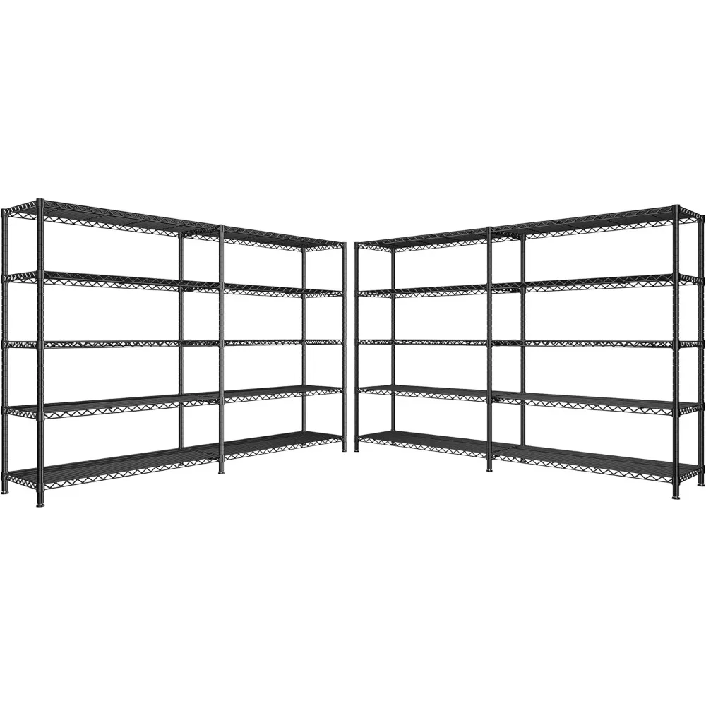 

73''W Storage Shelves Load 1650 LBS Metal Shelving 5-Tier Wire Shelving Unit for Storage Rack Adjustable Heavy Duty Metal
