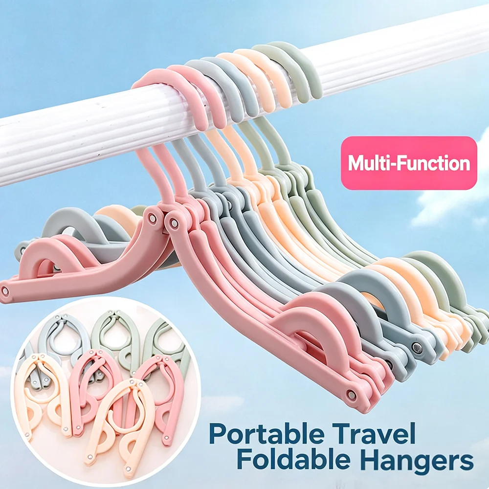 Portable Clothes Hanger Travel Hanger Folding Cloth Hanger Closet Clothing Underwear Organizer For Clothes Drying Rack Wardrobe view 3