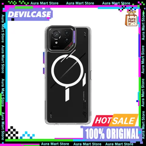 Capa de Telefone DEVILCASE para ASUS ROG 9 Pro com Botões de Alumínio, Proteção de Câmera à Prova de Choque em PC TPU, Capa Traseira Ultra Fina e Transparente