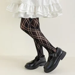 Collant sottili e traspiranti per bambina calze da ballo per bambini calze da scuola per bambini collant principessa Lolita pantaloni in pizzo collant