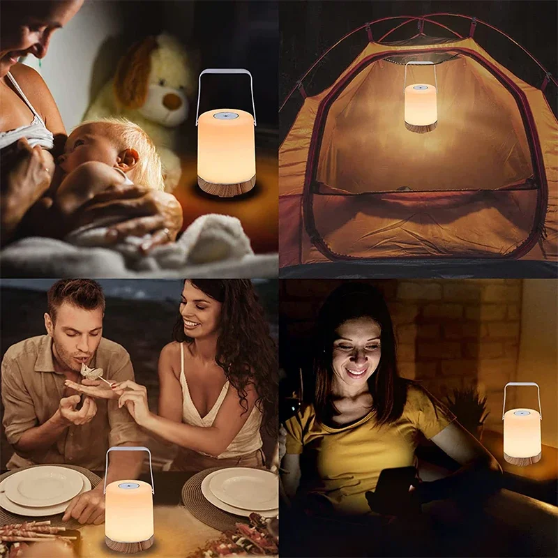 13 Colors RGB Portable Desk Lamp Touch Mode Remote Control Switch Control Rechargeable Battery Dimmable Atmosphere Bedside Lamp