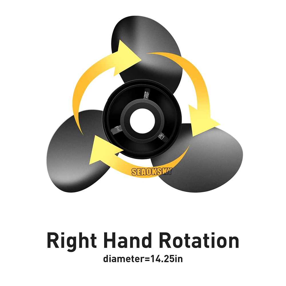 Hélice fuera de borda de aluminio mejorada, 14 1/4x21 | 48-832832A45, compatible con Mercury/135-300HP Mariner, MERCRUISER STERNDRUVES, Alpha,Bravo