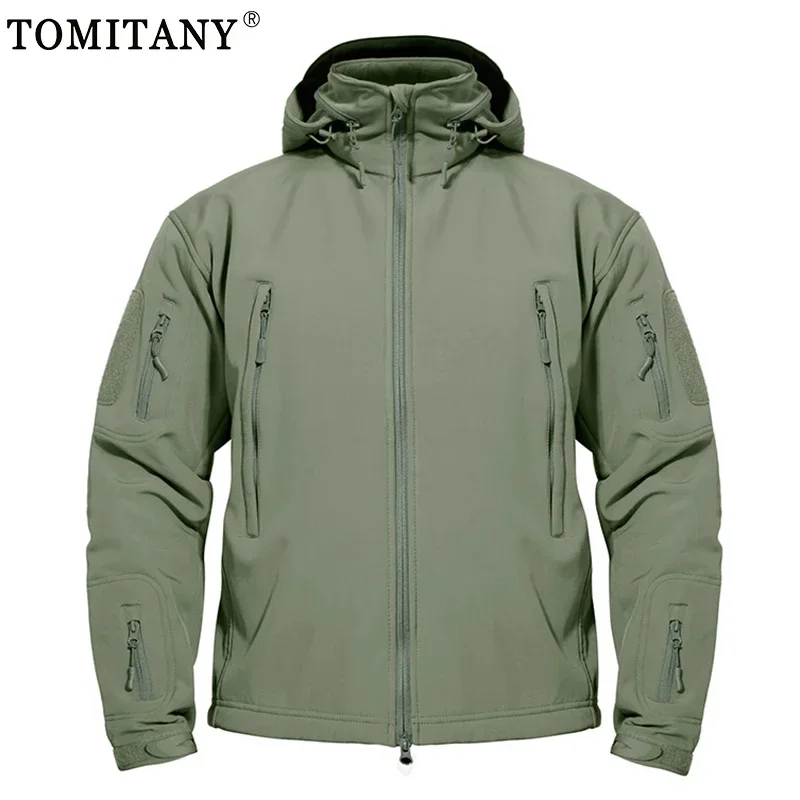 Multi-pocket Waterproof Shark Skin Tactical Jackets Men Military Combat Soft Shell Army Jackets Techwear Windproof Hooded Coats