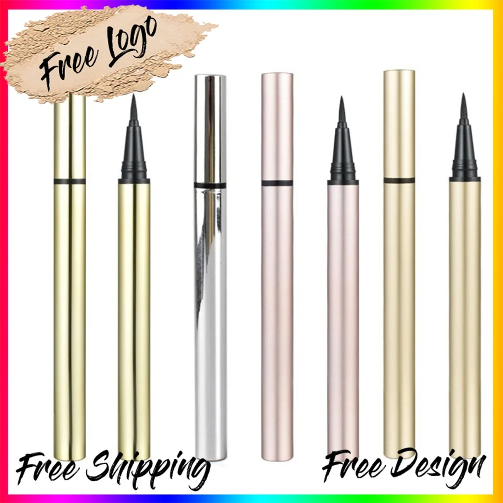 

Частная марка, веганская оптовая продажа, водостойкая быстросохнущая фетровая подводка для глаз, ручка золотого, серебряного геля, индивидуальный логотип, подводка для глаз