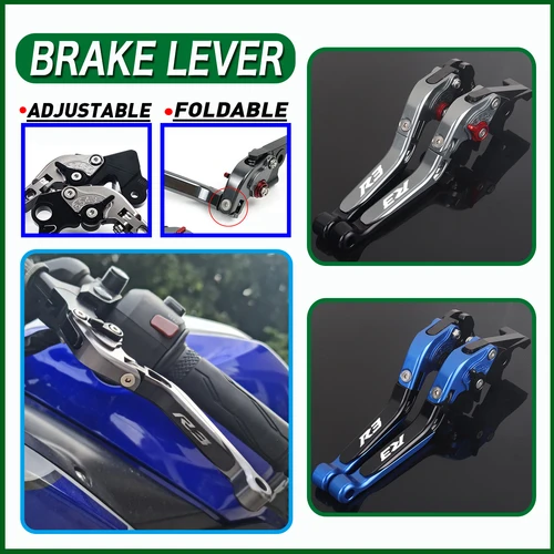 Para Yamaha YZF-R3 2015-2024 palanca de freno de motocicleta juego de palanca de embrague palancas protectoras de mango plegable ajustable YZFR3 R3