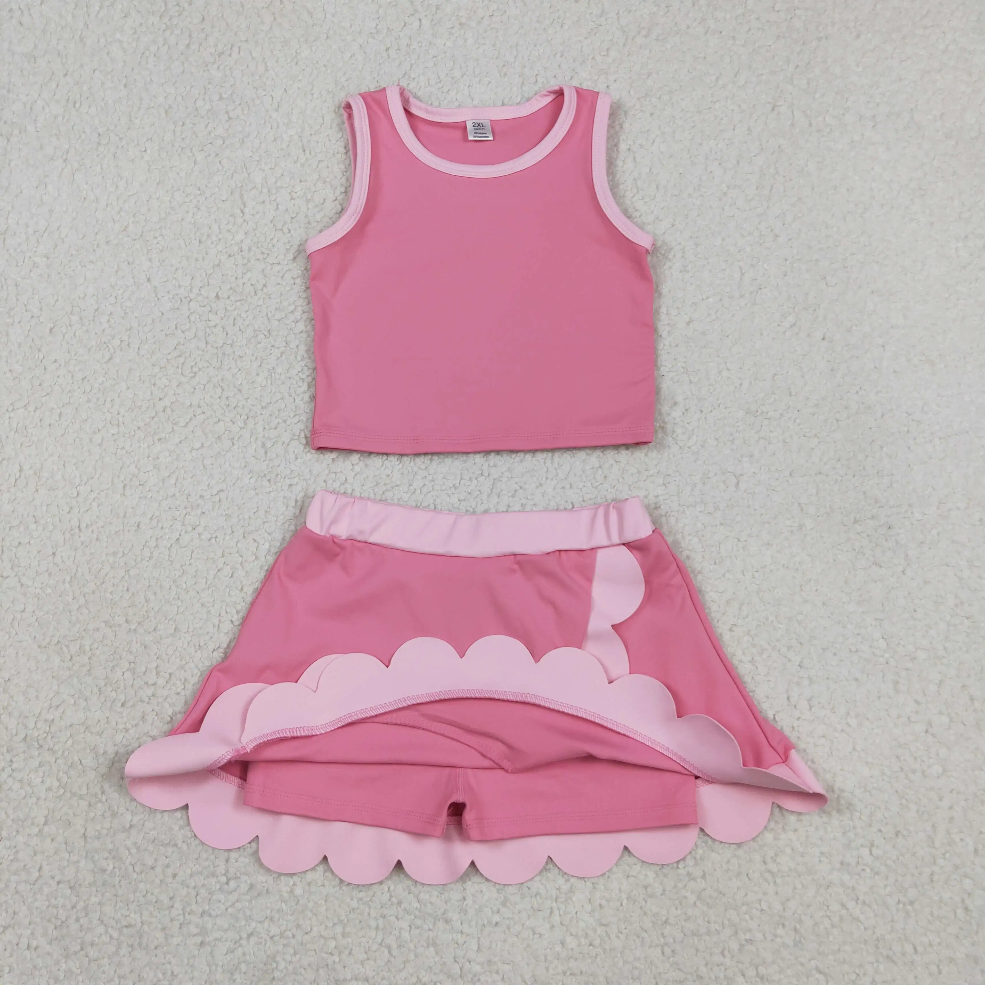 卸売ベビーガールヨガアクティブピンク服幼児用シャツフリルスカ - Baby Yoga Clothing のレビューと価格