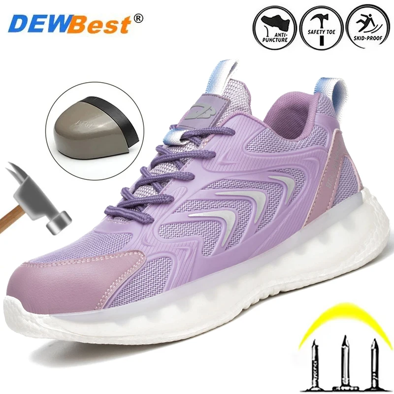 New Women's Four Seasons Lightweight Steel Baotou Anti smashing and Anti piercing Safety Shoes Safety Work Shoes