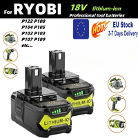 For RYOBI 18V Li-ion Battery Replacement P108 P104 P107 RB18L50 RB18L20 Compatible Power Tool Battery with Charger